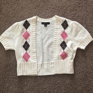 Express Cropped Short Sleeve Shrug/Cardigan